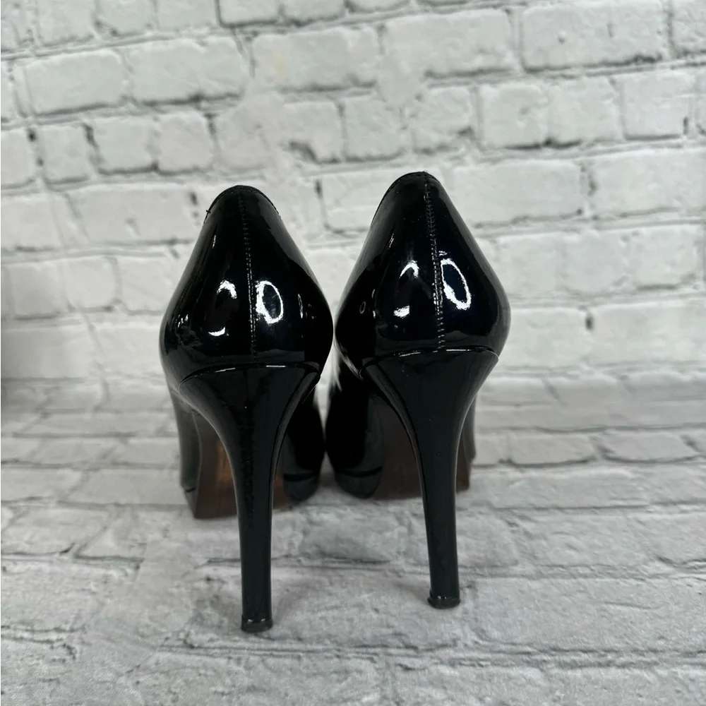 Stuart Weitzman Patent Leather Heels Size 7.5 Narrow Classic Black - Picture 8 of 12